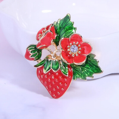 Emajlirani broševi s jagodama za žene Unisex igle s biljkama voća Višebojni dostupni ležerni dodaci za zabave Darovi