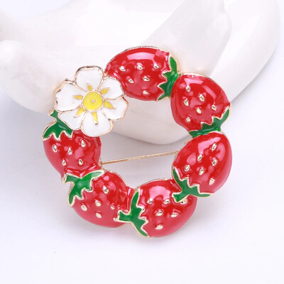 Emajlirani broševi s jagodama za žene Unisex igle s biljkama voća Višebojni dostupni ležerni dodaci za zabave Darovi
