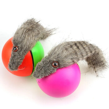 1 τεμ. παιχνίδια γάτας Beaver Weasel Rolling Motor Ball Toy for Pet Cat Dog Electric Pet Teaser Ball Fun Moving Chaser Color Random