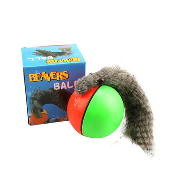 1 τεμ. παιχνίδια γάτας Beaver Weasel Rolling Motor Ball Toy for Pet Cat Dog Electric Pet Teaser Ball Fun Moving Chaser Color Random