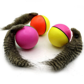 1 τεμ. παιχνίδια γάτας Beaver Weasel Rolling Motor Ball Toy for Pet Cat Dog Electric Pet Teaser Ball Fun Moving Chaser Color Random