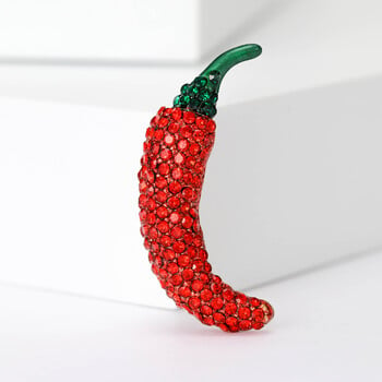 Beaut&Berry Trendy Luxury Rhinestone Chili Pepper καρφίτσα Unisex φυτική καρφίτσα πουλόβερ Μπουφάν για πάρτι γραφείου Casual αξεσουάρ Δώρο