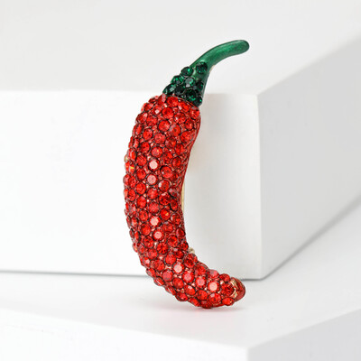 Beaut&Berry, la modă, de lux, cu strasuri, broșă de ardei iute, unisex, pentru plante, pentru pulover, jachetă, pentru petrecere, la birou, accesoriu casual cadou