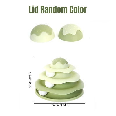 Kismacskajáték Négyrétegű golyós macska lemezjátszó macska interaktív oktatópályás játék macska űrtorony játéklemez