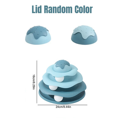 Kismacskajáték Négyrétegű golyós macska lemezjátszó macska interaktív oktatópályás játék macska űrtorony játéklemez