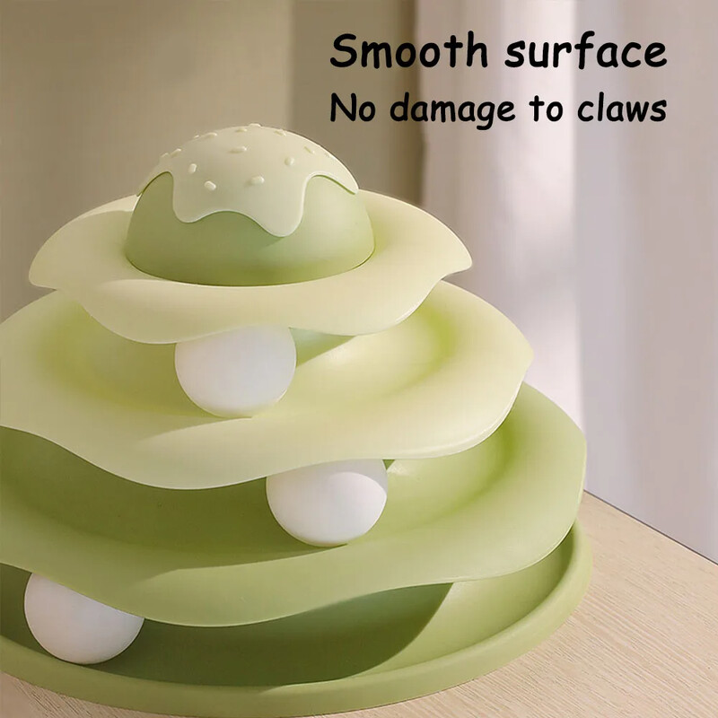 Kismacskajáték Négyrétegű golyós macska lemezjátszó macska interaktív oktatópályás játék macska űrtorony játéklemez