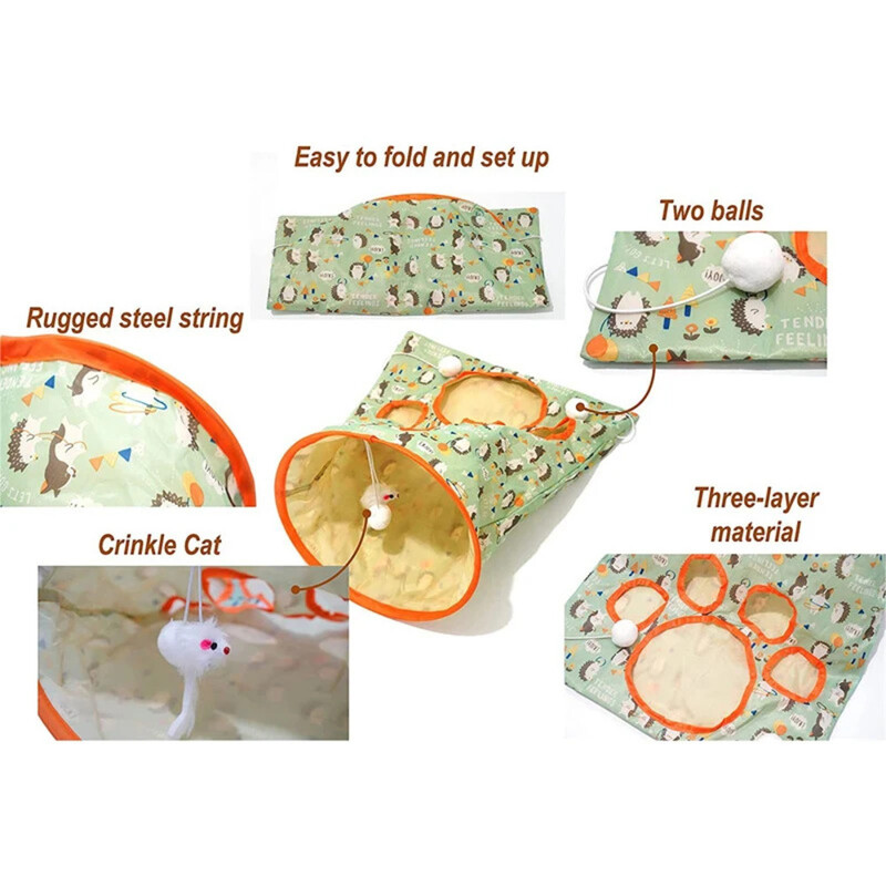 Torba za tunel za kućne ljubimce Vreća za mačju bušilicu Otporan na ugriz Trening Interaktivna igra Zabavna igračka Zvučni papir Oprema za kućne ljubimce