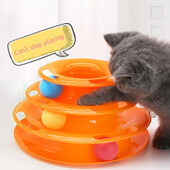 Toranj za igračke za mačke Troslojni okretni tanjur za mačke s loptom Interaktivni okretni tanjur Roler loptice Staza Igračke za kućne ljubimce