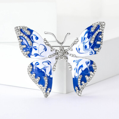 Broșe mari cu fluturi email Beaut&Berry pentru femei, unisex, 4 culori, insecte, animale, accesorii casual pentru petreceri, cadouri