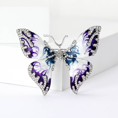 Broșe mari cu fluturi email Beaut&Berry pentru femei, unisex, 4 culori, insecte, animale, accesorii casual pentru petreceri, cadouri