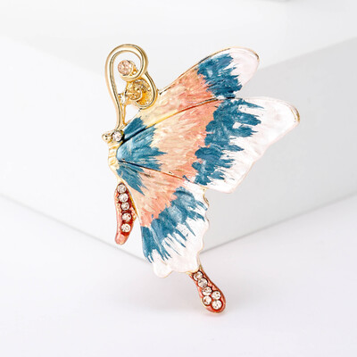 Broșe mari cu fluturi email Beaut&Berry pentru femei, unisex, 4 culori, insecte, animale, accesorii casual pentru petreceri, cadouri