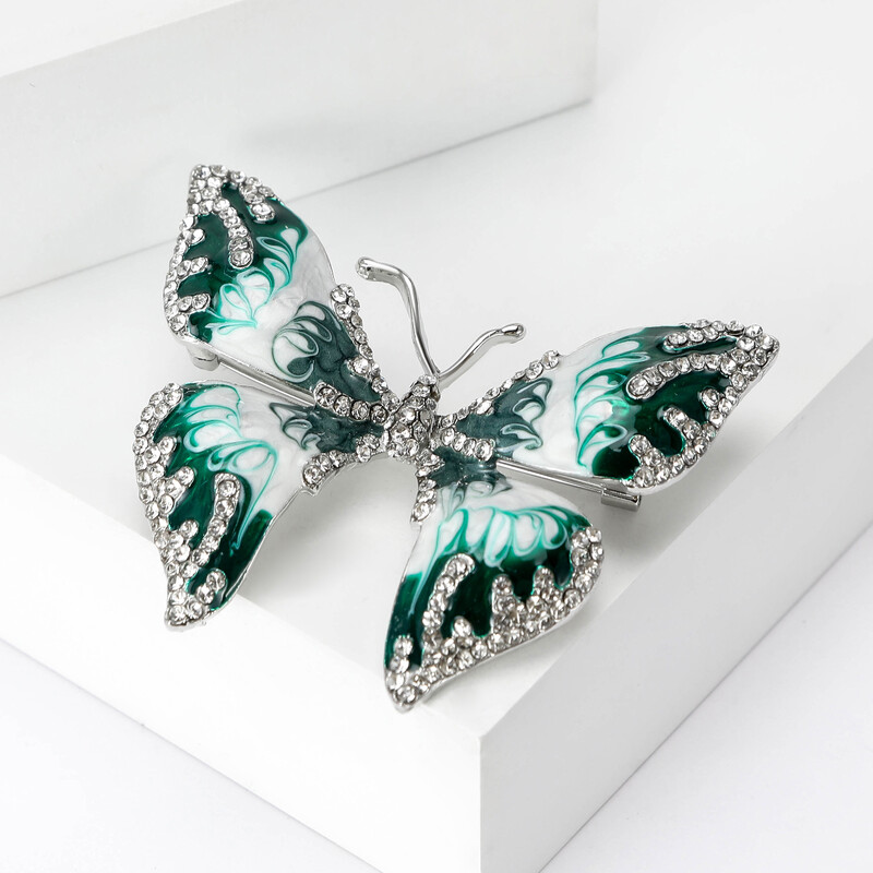 Broșe mari cu fluturi email Beaut&Berry pentru femei, unisex, 4 culori, insecte, animale, accesorii casual pentru petreceri, cadouri