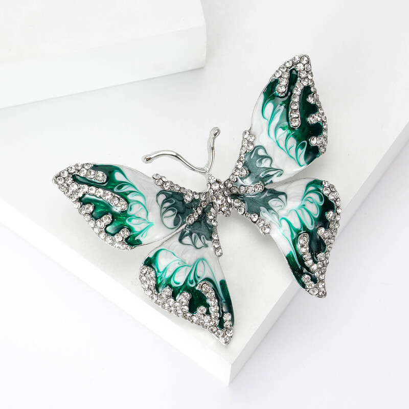 Broșe mari cu fluturi email Beaut&Berry pentru femei, unisex, 4 culori, insecte, animale, accesorii casual pentru petreceri, cadouri