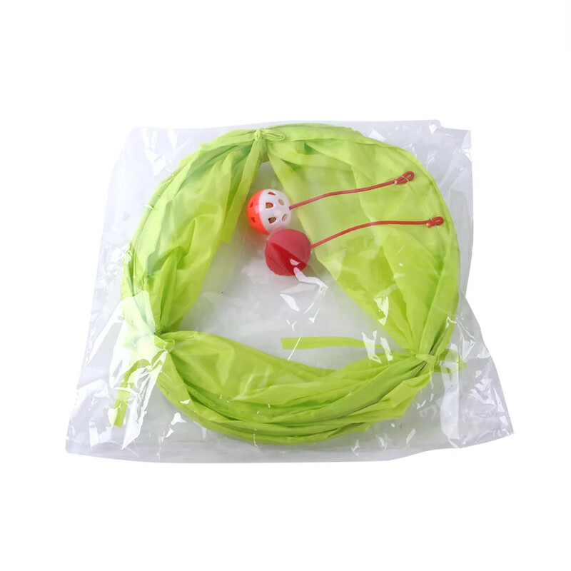 Kaķa tunelis rotaļlieta Smieklīgs mājdzīvnieks 2 caurumu rotaļu caurules bumbiņas saliekamas krokotas kaķēnu rotaļlietas kucēnu seski truši rotaļlietas suņu tuneļa caurules