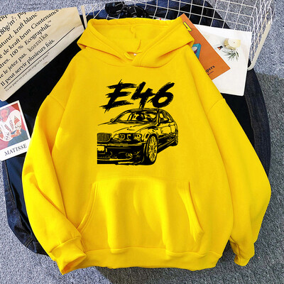 2024 Hot E46 Car grafikas apdruka ar kapuci vīriešu sieviešu Four Seasons kapuces Lielizmēra ielas apģērbs Harajuku unisex izplatīts sporta krekls