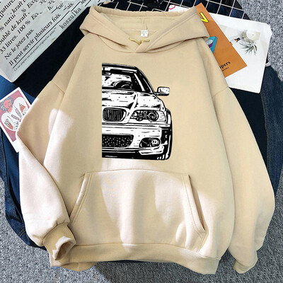2024 Hot E46 Car grafikas apdruka ar kapuci vīriešu sieviešu Four Seasons kapuces Lielizmēra ielas apģērbs Harajuku unisex izplatīts sporta krekls