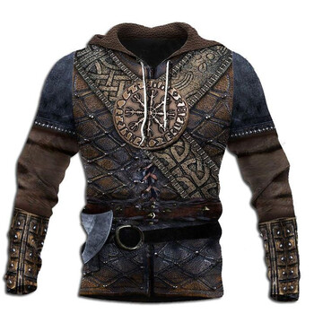 2023 Нов мъжки пуловер с качулка Hip Hop Trend Medieval Harajuku 3D Print European Large Street Mens Vintage Top 100-6XL