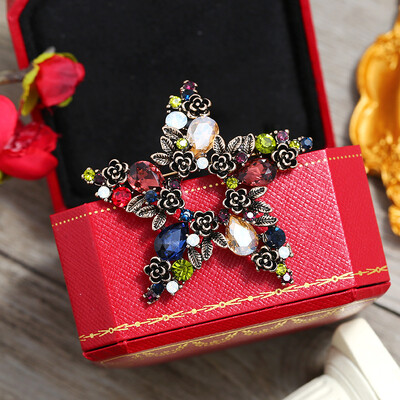 Vintage modne kristalne igle Luksuzni vrhunski cvjetni broš Ženski jednostavni, elegantni koržaž sa životinjama Svestrani dodaci za nakit