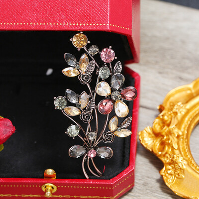 Vintage modne kristalne igle Luksuzni vrhunski cvjetni broš Ženski jednostavni, elegantni koržaž sa životinjama Svestrani dodaci za nakit