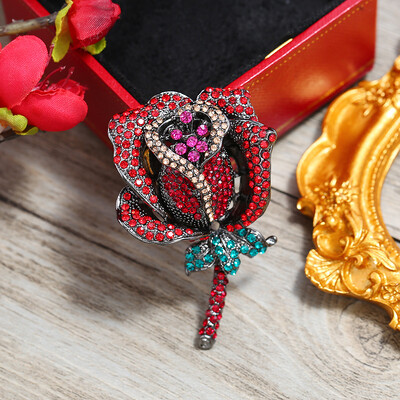 Vintage modne kristalne igle Luksuzni vrhunski cvjetni broš Ženski jednostavni, elegantni koržaž sa životinjama Svestrani dodaci za nakit