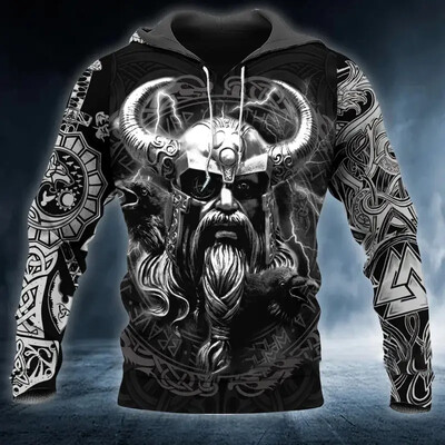 Retro meeste kapuuts Jaapani samurai tätoveeringu mustriga, 3D-prinditud sügisene tänava hip-hop meeste kapuuts, Y2K pullover