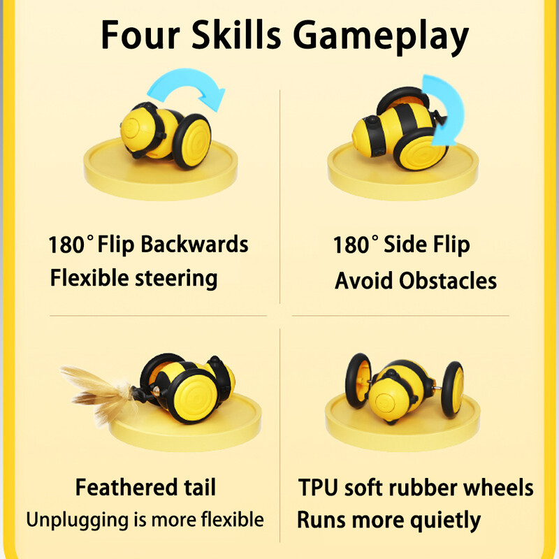 Pametni ljubimac, igračka za mačke, automatske prepreke, igračke za mačke s perjem, za mačke u zatvorenom prostoru, nepravilno kretanje, električne igračke za mačke, interaktivne igračke za mačke