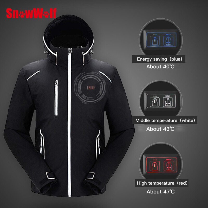 SNOWWOLF zimsko skijaško odijelo, muška jakna s kapuljačom s USB grijačem, muška vanjska vodootporna, otporna na vjetar, prozračna toplinska jakna za snowboard