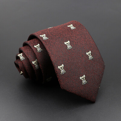 Nova muška cvjetna kravata Smeđi medvjed Kravate s uzorkom konja Modna poliesterska kravata Vjenčanje Poslovno odijelo Haljina Gravatas Poklon