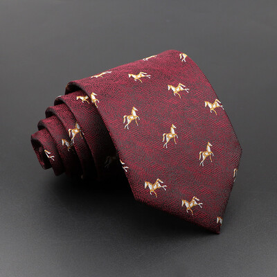 Nova muška cvjetna kravata Smeđi medvjed Kravate s uzorkom konja Modna poliesterska kravata Vjenčanje Poslovno odijelo Haljina Gravatas Poklon