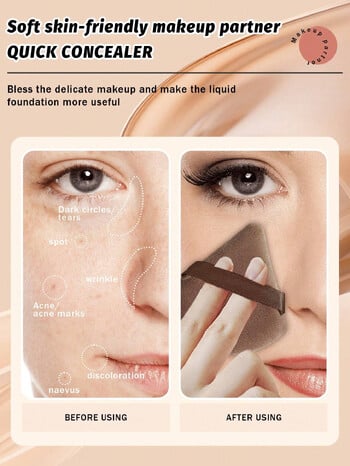 Σετ σφουγγαριών μακιγιάζ 6 τμχ, Triangle Velor Powder Puff and Beauty Blender for Face Loose Powder Foundation Tools Makeup