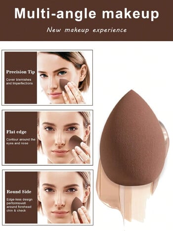 Σετ σφουγγαριών μακιγιάζ 6 τμχ, Triangle Velor Powder Puff and Beauty Blender for Face Loose Powder Foundation Tools Makeup