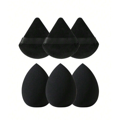 Set spužvica za šminkanje od 6 komada, trokutasta puder puder od velura i blender za uljepšavanje lica Puder u prahu Alati za šminkanje