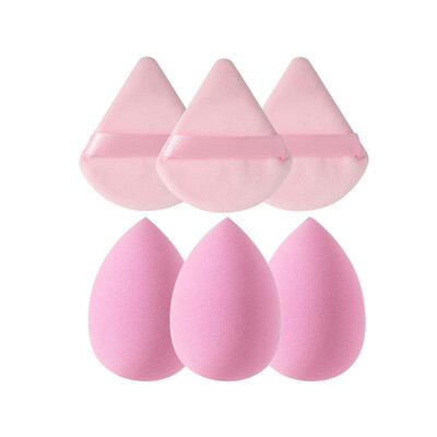 Set spužvica za šminkanje od 6 komada, trokutasta puder puder od velura i blender za uljepšavanje lica Puder u prahu Alati za šminkanje