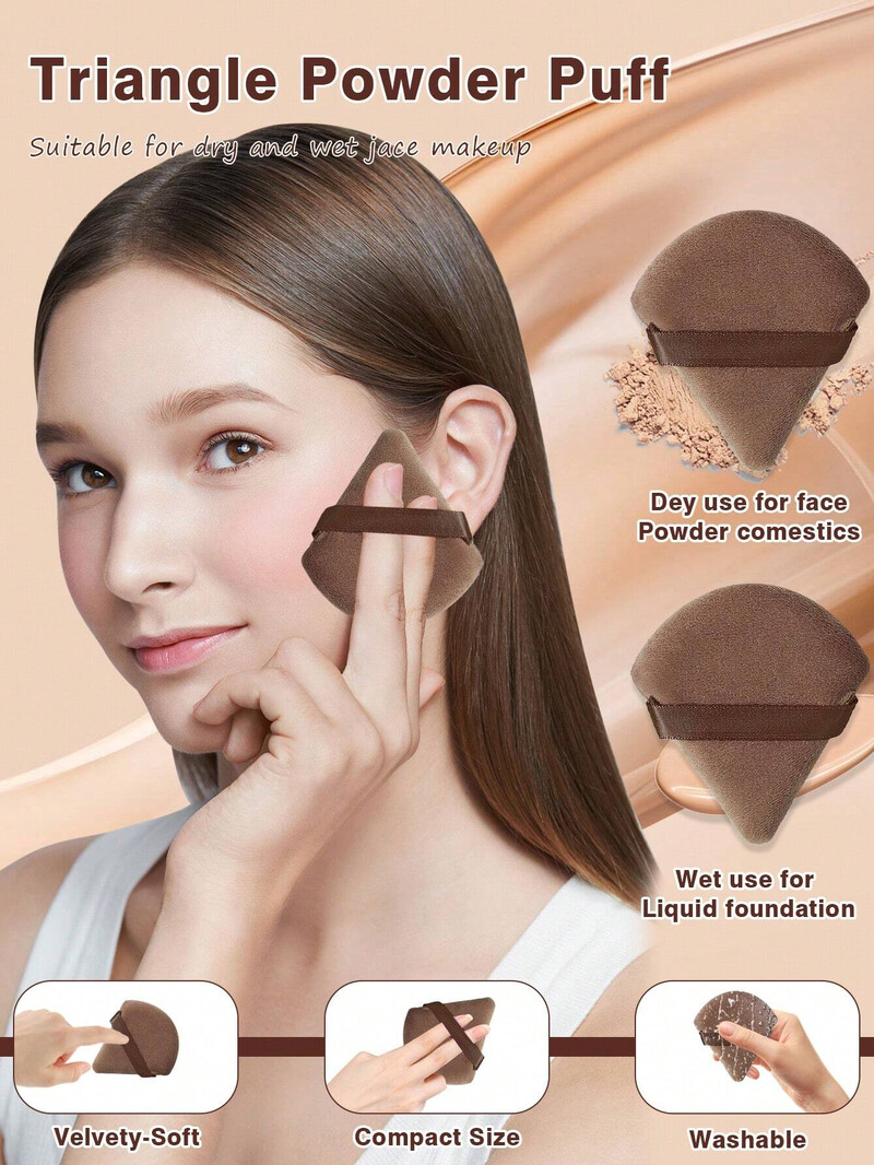 Set spužvica za šminkanje od 6 komada, trokutasta puder puder od velura i blender za uljepšavanje lica Puder u prahu Alati za šminkanje