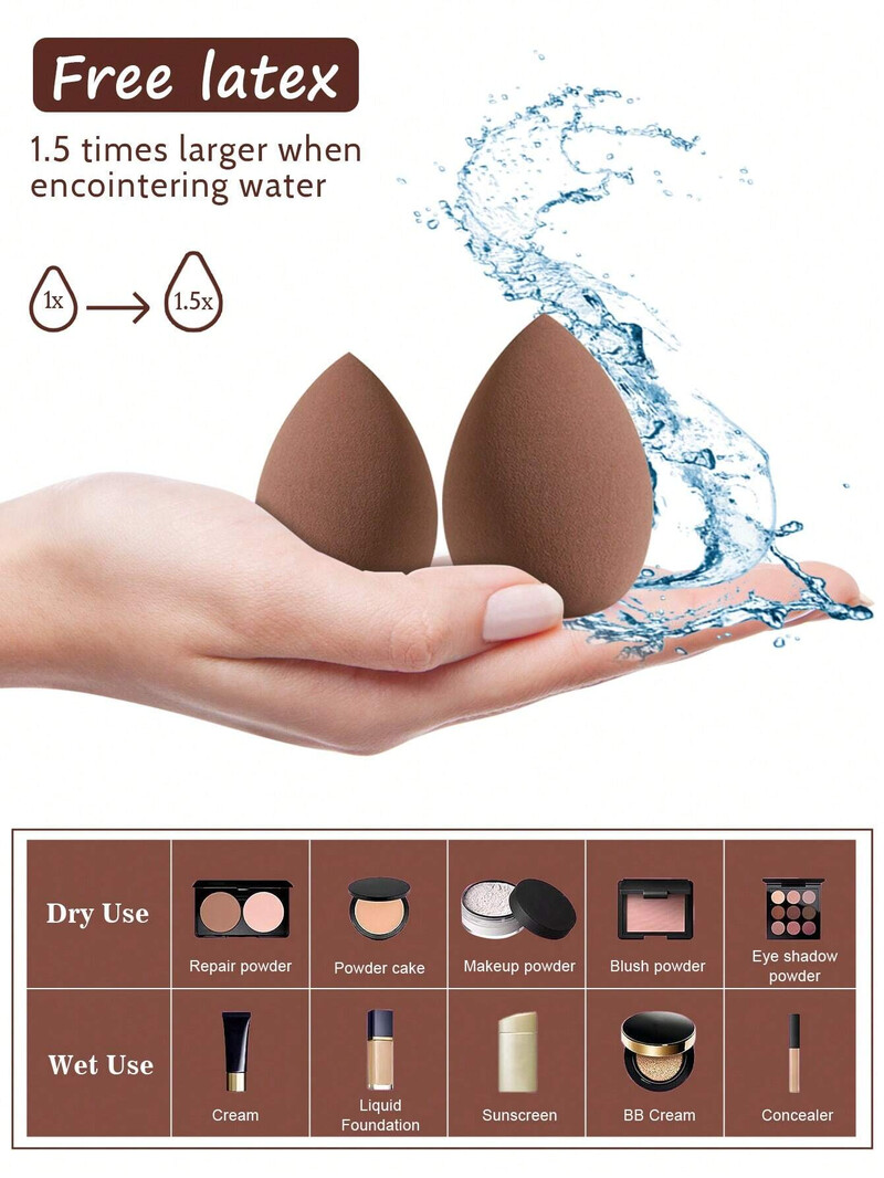 Set spužvica za šminkanje od 6 komada, trokutasta puder puder od velura i blender za uljepšavanje lica Puder u prahu Alati za šminkanje