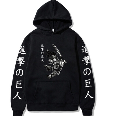 Harajuku Anime Attack On Titan Sasha Braus Printed Hoodies Muškarci Žene Hot Manga Hoodies Udobna majica s kapuljačom Unisex Streetwear