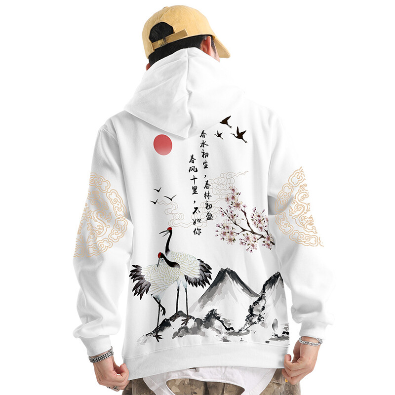 Stil chinezesc Dragon Lion Dance Hanorac Hanorac cu mânecă lungă Pulovere cool Jachetă casual Streetwear 2024 Noi haine pentru bărbați