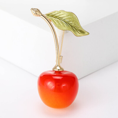 Beaut&Berry Broșe drăguțe din email cu strasuri de cireș pentru femei, stil nou, ace pentru plante, petreceri de birou, accesorii casual, cadouri