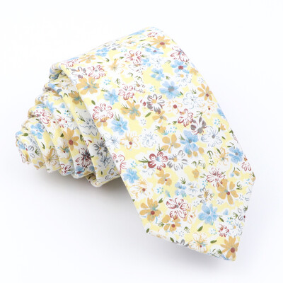 Potpuno nova pamučna cvjetna kravata za muškarce Žene Skinny print kravata za vjenčanje Ležerne muške kravate Klasična odijela Kravata s cvijetom