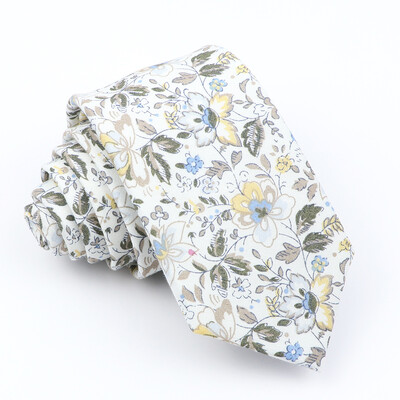 Potpuno nova pamučna cvjetna kravata za muškarce Žene Skinny print kravata za vjenčanje Ležerne muške kravate Klasična odijela Kravata s cvijetom