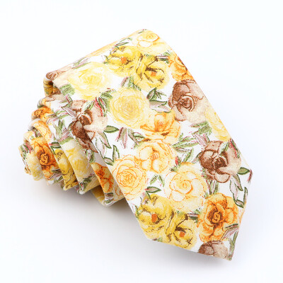 Potpuno nova pamučna cvjetna kravata za muškarce Žene Skinny print kravata za vjenčanje Ležerne muške kravate Klasična odijela Kravata s cvijetom