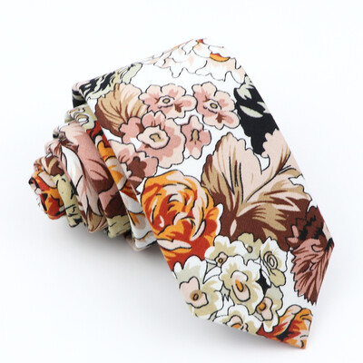 Potpuno nova pamučna cvjetna kravata za muškarce Žene Skinny print kravata za vjenčanje Ležerne muške kravate Klasična odijela Kravata s cvijetom