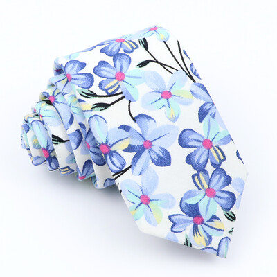 Potpuno nova pamučna cvjetna kravata za muškarce Žene Skinny print kravata za vjenčanje Ležerne muške kravate Klasična odijela Kravata s cvijetom