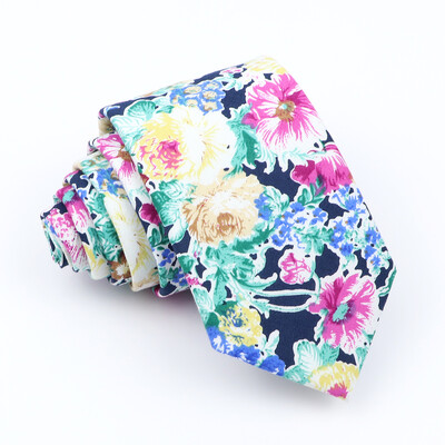 Potpuno nova pamučna cvjetna kravata za muškarce Žene Skinny print kravata za vjenčanje Ležerne muške kravate Klasična odijela Kravata s cvijetom