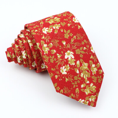 Potpuno nova pamučna cvjetna kravata za muškarce Žene Skinny print kravata za vjenčanje Ležerne muške kravate Klasična odijela Kravata s cvijetom