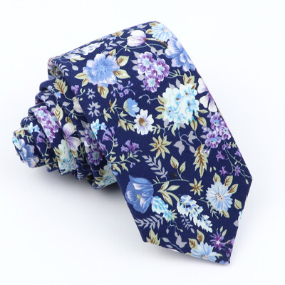 Potpuno nova pamučna cvjetna kravata za muškarce Žene Skinny print kravata za vjenčanje Ležerne muške kravate Klasična odijela Kravata s cvijetom