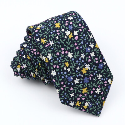 Potpuno nova pamučna cvjetna kravata za muškarce Žene Skinny print kravata za vjenčanje Ležerne muške kravate Klasična odijela Kravata s cvijetom