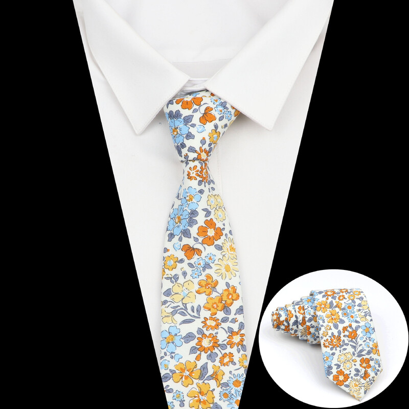 Potpuno nova pamučna cvjetna kravata za muškarce Žene Skinny print kravata za vjenčanje Ležerne muške kravate Klasična odijela Kravata s cvijetom