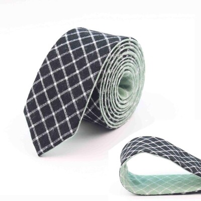 Ανδρική μόδα δύο επιπέδων με διαμάντι επιταγή τεχνητό μαλλί, βαμβακερές ριγέ, στενές γραβάτες ανδρικές επιχειρήσεις Μικρές γραβάτες Designer Cravat