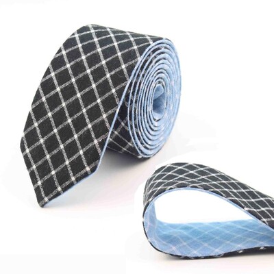 Ανδρική μόδα δύο επιπέδων με διαμάντι επιταγή τεχνητό μαλλί, βαμβακερές ριγέ, στενές γραβάτες ανδρικές επιχειρήσεις Μικρές γραβάτες Designer Cravat